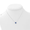 1.30CT DIAMOND & AAA SAPPHIRE 14KT WHITE GOLD CUSHION & ROUND HALO LOVE NECKLACE