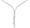2.81CT DIAMOND 14KT WHITE GOLD 3D ETERNITY DOUBLE TEAR DROP LARIAT LOVE NECKLACE