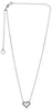 ESTATE .36CT DIAMOND & AAA SAPPHIRE 14KT WHITE GOLD 3D OPEN HEART LOVE NECKLACE