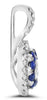.51CT DIAMOND & AAA SAPPHIRE 14K WHITE GOLD CLASSIC FLOWER LOVE FLOATING PENDANT
