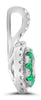 .45CT DIAMOND & AAA EMERALD 14KT WHITE GOLD CLASSIC FLOWER LOVE FLOATING PENDANT