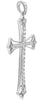 ESTATE .47CT DIAMOND 14KT WHITE GOLD 3D CROSS FILIGREE MILGRAIN FLOATING PENDANT