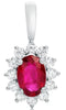 .70CT DIAMOND & AAA RUBY 18K WHITE GOLD 3D CLASSIC OVAL & ROUND FLOATING PENDANT