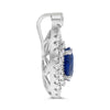 .86CT DIAMOND & AAA SAPPHIRE 18KT GOLD OVAL & ROUND DOUBLE HALO FLOWER PENDANT