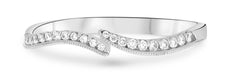 ESTATE .13CT DIAMOND 14KT WHITE GOLD 3D FILIGREE MILGRAIN CRISS CROSS FUN RING