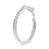 ESTATE .18CT DIAMOND 14KT WHITE GOLD 3D CLASSIC V SHAPE ANNIVERSARY RING