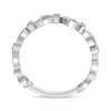 ESTATE .16CT DIAMOND 14KT WHITE GOLD 3D MULTI LEAF 3/4 ETERNITY ANNIVERSARY RING