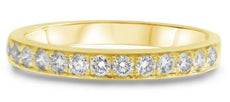 .45CT DIAMOND 14KT YELLOW GOLD 3D ROUND CHANNEL PRONG CLASSIC ANNIVERSARY RING