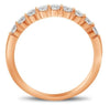 ESTATE .53CT DIAMOND 14KT ROSE GOLD 9 STONE ROUND SHARE PRONG ANNIVERSARY RING