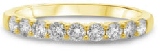 ESTATE .53CT DIAMOND 14KT YELLOW GOLD 9 STONE ROUND SHARE PRONG ANNIVERSARY RING