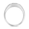 .89CT DIAMOND 18K WHITE GOLD ROUND & PRINCESS INVISIBLE SQUARE OCTAGON MENS RING