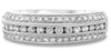 WIDE .59CT DIAMOND 14KT WHITE GOLD 3 ROW FILIGREE SEMI ETERNITY ANNIVERSARY RING