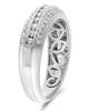 WIDE .59CT DIAMOND 14KT WHITE GOLD 3 ROW FILIGREE SEMI ETERNITY ANNIVERSARY RING