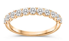 .75CT DIAMOND 14K ROSE GOLD CLASSIC ROUND 11 STONE SHARE PRONG ANNIVERSARY RING