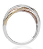ESTATE .17CT DIAMOND 14KT TRI COLOR GOLD 3D CRISS CROSS INFINITY LOVE RING