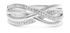 ESTATE .17CT DIAMOND 14KT WHITE GOLD 3D MULTI ROW CRISS CROSS INFINITY LOVE RING
