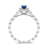.70CT DIAMOND & AAA SAPPHIRE 14KT WHITE GOLD OVAL HALO ETERNITY ENGAGEMENT RING