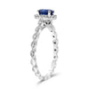 .70CT DIAMOND & AAA SAPPHIRE 14KT WHITE GOLD OVAL HALO ETERNITY ENGAGEMENT RING