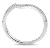 ESTATE .14CT DIAMOND 14KT WHITE GOLD 3D CLASSIC V SHAPE WAVE ANNIVERSARY RING