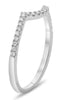ESTATE .14CT DIAMOND 14KT WHITE GOLD 3D CLASSIC V SHAPE WAVE ANNIVERSARY RING