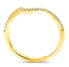 ESTATE .14CT DIAMOND 14KT YELLOW GOLD 3D CLASSIC V SHAPE WAVE ANNIVERSARY RING