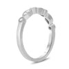 ESTATE .17CT DIAMOND 14KT WHITE GOLD ROUND & MARQUISE FILIGREE ANNIVERSARY RING