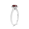 .72CT DIAMOND & AAA RUBY 14KT WHITE GOLD 3D OVAL & ROUND FLOWER ENGAGEMENT RING