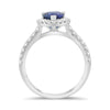2.57CT DIAMOND & AAA SAPPHIRE 18KT WHITE GOLD PEAR SHAPE & ROUND ENGAGEMENT RING