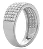 WIDE 1.12CT DIAMOND 14KT WHITE GOLD 3D ROUND MULTI ROW ETERNITY ANNIVERSARY RING