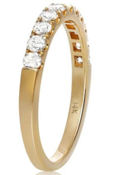 .54CT DIAMOND 14KT YELLOW GOLD 3D ROUND 11 STONE SEMI ETERNITY ANNIVERSARY RING