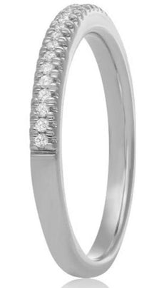 .12CT DIAMOND 14KT WHITE GOLD 3D ROUND CLASSIC SEMI ETERNITY ANNIVERSARY RING