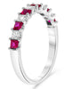 .83CT DIAMOND & AAA RUBY 14KT WHITE GOLD PRINCESS SEMI ETERNITY ANNIVERSARY RING