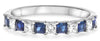 .93CT DIAMOND & AAA SAPPHIRE 14KT WHITE GOLD PRINCESS CLASSIC ANNIVERSARY RING