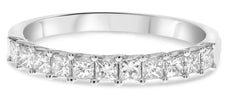 .59CT DIAMOND 14KT WHITE GOLD 3D PRINCESS SEMI ETERNITY WEDDING ANNIVERSARY RING