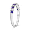 .68CT DIAMOND & AAA SAPPHIRE 14KT WHITE GOLD PRINCESS CLASSIC ANNIVERSARY RING