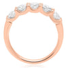 WIDE 1.04CT DIAMOND 14KT ROSE GOLD CLASSIC 5 STONE SHARE PRONG ANNIVERSARY RING