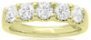 WIDE 1.04CT DIAMOND 14K YELLOW GOLD CLASSIC 5 STONE SHARE PRONG ANNIVERSARY RING