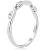 ESTATE .09CT DIAMOND 14KT WHITE GOLD 3D ROUND MARQUISE SHAPE WAVE FUN RING