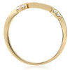 ESTATE .09CT DIAMOND 14KT YELLOW GOLD 3D ROUND MARQUISE SHAPE WAVE FUN RING