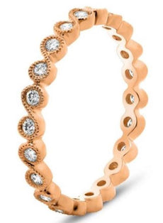 .47CT DIAMOND 14KT ROSE GOLD 3D ROUND INFINITY ETERNITY ANNIVERSARY LOVE RING