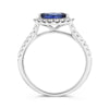 1.13CT DIAMOND & AAA SAPPHIRE 18KT WHITE GOLD MARQUISE & ROUND ENGAGEMENT RING