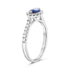 1.13CT DIAMOND & AAA SAPPHIRE 18KT WHITE GOLD MARQUISE & ROUND ENGAGEMENT RING