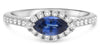 1.13CT DIAMOND & AAA SAPPHIRE 18KT WHITE GOLD MARQUISE & ROUND ENGAGEMENT RING