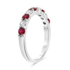 .88CT DIAMOND & AAA RUBY 14KT WHITE GOLD ROUND CLASSIC WEDDING ANNIVERSARY RING