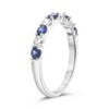.88CT DIAMOND & AAA SAPPHIRE 14K WHITE GOLD ROUND SEMI ETERNITY ANNIVERSARY RING