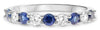 .88CT DIAMOND & AAA SAPPHIRE 14K WHITE GOLD ROUND SEMI ETERNITY ANNIVERSARY RING