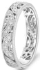 ESTATE .22CT DIAMOND 14KT WHITE GOLD 3D OPEN FILIGREE MILGRAIN ANNIVERSARY RING