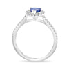 1.24CT DIAMOND & AAA SAPPHIRE 18KT WHITE GOLD PEAR SHAPE & ROUND ENGAGEMENT RING