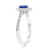 1.24CT DIAMOND & AAA SAPPHIRE 18KT WHITE GOLD PEAR SHAPE & ROUND ENGAGEMENT RING