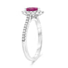 1.24CT DIAMOND & AAA PINK SAPPHIRE 18KT WHITE GOLD CLASSIC HALO ENGAGEMENT RING